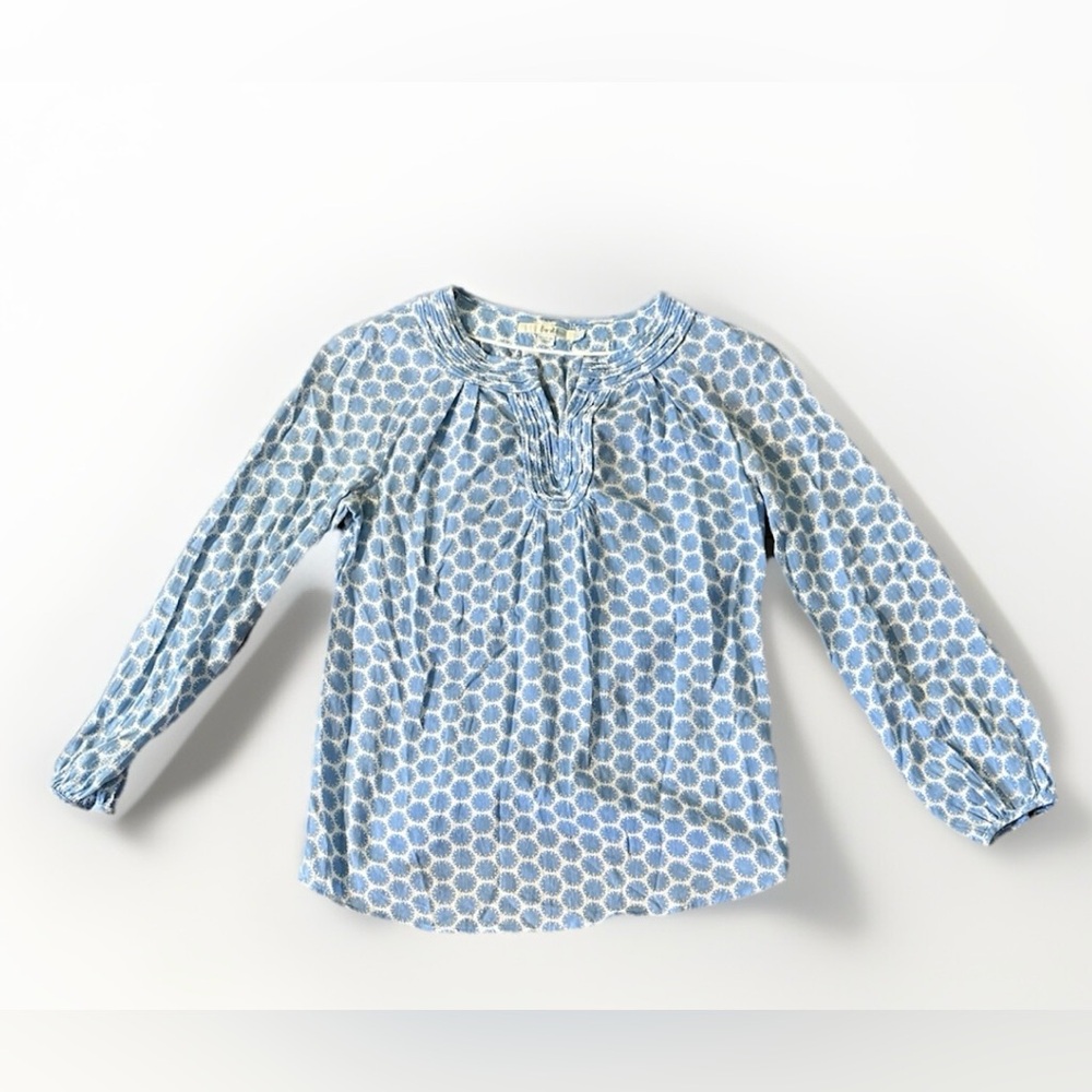 Boden Blue White Polka Lightweight Cotton‎ Tunic Blouse 2